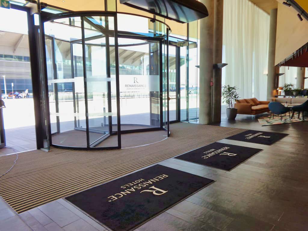 installation of entrance mats at the Marriott Hotel